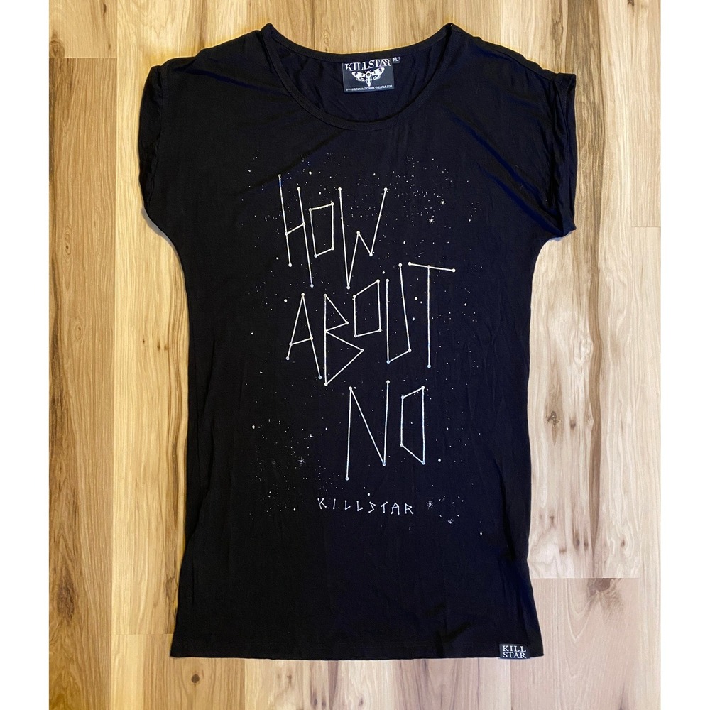 Killstar How About No Constellation Graphic Tee Black XL Goth Occult Rayon Blend